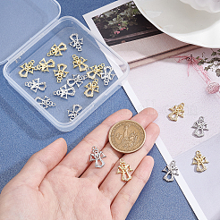 20Pcs 2 Colors Brass Micro Pave Cubic Zirconia Charms&nbsp;KK-PH0002-51-WH
