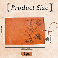 Map & Compass Pattern Leather Pen Bag&nbsp;AJEW-WH0348-59