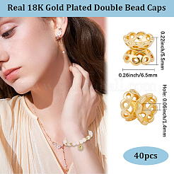 40Pcs Brass Double Bead Caps&nbsp;KK-BBC0022-78