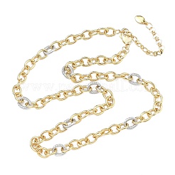 Two Tone Brass Cable Chain Necklaces&nbsp;KK-C251-35GP