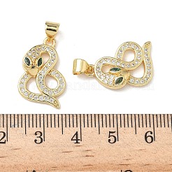 Brass Micro Pave Cubic Zirconia Pendants&nbsp;KK-L243-29G-07