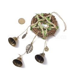 Leaf Iron Bell Pendant Decoration&nbsp;HJEW-TA00378