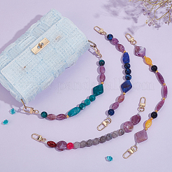 4Pcs 4 Style Resin Imitation Gemstone Beaded Bag Handles&nbsp;FIND-PH0009-46B
