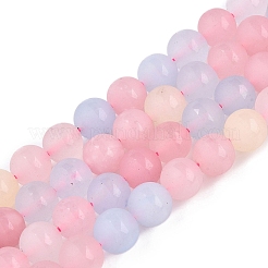 Frosted Natural White Jade Beads Strands&nbsp;G-T138-8mm-209A