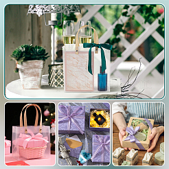 Transparent Frosted PVC Plastic Gift Tote Bags with Green Ribbon&nbsp;ABAG-WH0048-68B