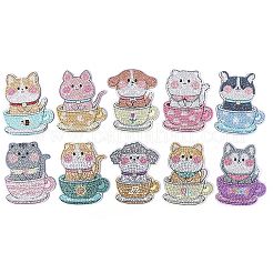 DIY Animal Theme Diamond Painting Acrylic Cup Mat Kits&nbsp;PW-WG73351-01