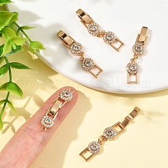 SHEGRACE Brass Micro Pave Clear Cubic Zirconia Fold Oval Clasps&nbsp;XGRQ5S709-845-G