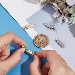 4Pcs 2 Colors Rectangle Brass Micro Pave Clear Cubic Zirconia Twister Clasps&nbsp;ZIRC-DC0001-31
