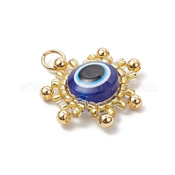 Glass Seed Beaded Sun with Evil Eye Pendants&nbsp;PALLOY-MZ00633