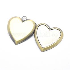 Brass Locket Pendants&nbsp;KK-F717-40AB-NR