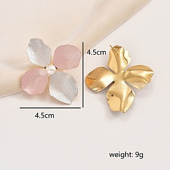 Alloy Imitation Pearl Flower Stud Earrings&nbsp;OJ1811