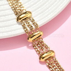 304 Stainless Steel Multi-strand Curb Chain Bracelets&nbsp;BJEW-F533-02E-G