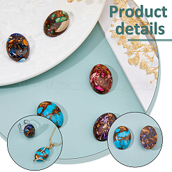 5Pcs 5 Styles Natural Lapis Lazuli & Synthetic Imperial Jasper and Bronzite Cabochons&nbsp;G-FH0002-70