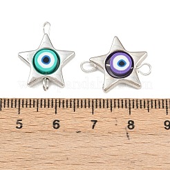 CCB Plastic Frame with Polymer Clay Beads Star Links Connector Charms&nbsp;KK-D103-09B-P