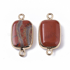 Edge Golden Plated Natural Red Jasper Links connectors&nbsp;G-S359-034B
