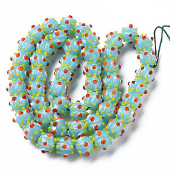 Opaque Handmade Bumpy Lampwork Beads Strands&nbsp;LAMP-T007-18-A04