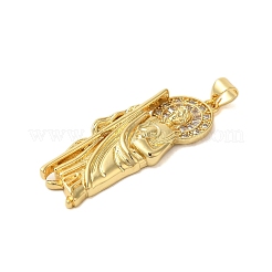 Rack Plating Brass Micro Pave Clear Cubic Zirconia Perdants&nbsp;KK-C067-02A-G