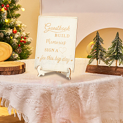 Wooden Personalized GuestBook Wedding Message Book&nbsp;DJEW-WH20003-10