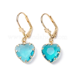Glass Leverback Earring&nbsp;EJEW-C077-14KCG