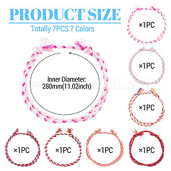 7Pcs 7 Colors Bohemian Cotton Cord Braided Bracelets&nbsp;BJEW-TA0001-29