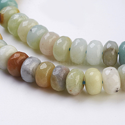 Natural Flower Amazonite Beads Strands&nbsp;G-J375-13-5x8mm