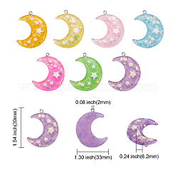 28Pcs 7 Colors Resin Pendants&nbsp;RESI-CJ0001-225