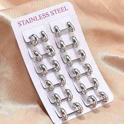 201 Stainless Steel Hoop Earrings&nbsp;EJEW-D354-21P-01