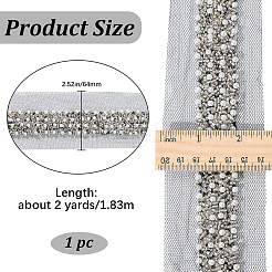 Polyester & Plastic Bead Gauze Lace Trim&nbsp;OCOR-WH20005-45B
