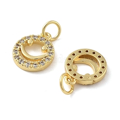 Brass Micro Pave Cubic Zirconia Pendants&nbsp;KK-C092-13G