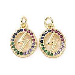 Brass Micro Pave Colorful Cubic Zirconia Pendants&nbsp;KK-E068-VF154
