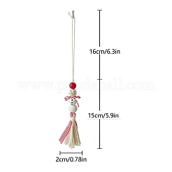 Wood Christmas Snowman Tassels Pendant Decorations&nbsp;PW-WG21DA5-01