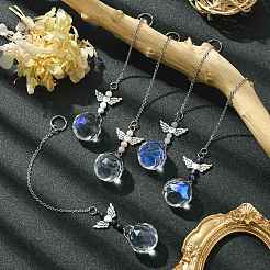 Glass Round Pendant Decorations&nbsp;HJEW-JM01233