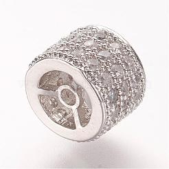 Brass Micro Pave Cubic Zirconia Beads&nbsp;ZIRC-L061-28P