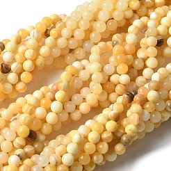 Natural Yellow Jade Beads Strands&nbsp;G-F591-17-8MM