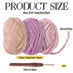 3 Skeins 3 Colors Polyester Yarn&nbsp;DIY-MB0002-06C