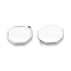 304 Stainless Steel Pendant Cabochon Settings&nbsp;STAS-N108-71P