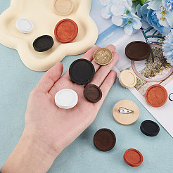 14Pcs 14 Styles Dyed Wood Brooch Cabochon Settings&nbsp;FIND-OC0003-20