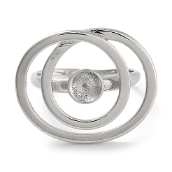 Rack Plating Brass Open Cuff Ring Settings&nbsp;KK-Z071-30P