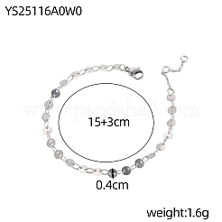304 Stainless Steel Flat Sequin Chains Bracelets&nbsp;BJEW-OY001-03P