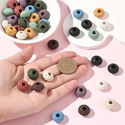 40Pcs 10 Colors Natural Lava Rock European Beads&nbsp;G-YW0003-01