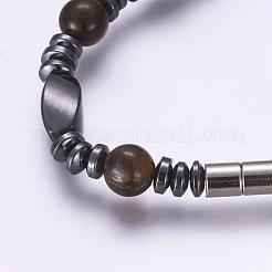 Non-Magnetic Synthetic Hematite Beaded Bracelets&nbsp;BJEW-P178-12