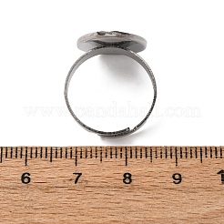 Adjustable 304 Stainless Steel Finger Rings Components&nbsp;STAS-F149-21P-F