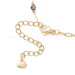 Handmade Faceted Round Gemstone Beads 316 Stainless Steel & 304 Stainless Steel Paperclip Chain Bracelet Making&nbsp;AJEW-JB01587