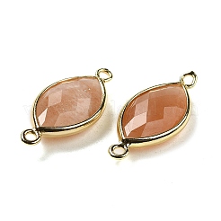 Natural Sunstone Faceted Connector Charms&nbsp;G-K347-03G-01