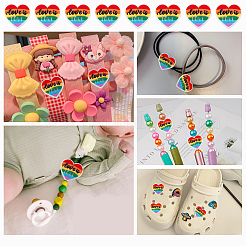 8Pcs Pride Rainbow Theme Food Grade Eco-Friendly Silicone Focal Beads&nbsp;SIL-CA0001-34
