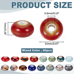 60Pcs Handmade Porcelain Beads&nbsp;PORC-ME0001-03