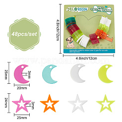 48Pcs 2 Style 4 Colors Transparent Blank Acrylic Pet Dog ID Tag&nbsp;PALLOY-AB00044