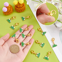 Alloy Enamel Frog Pendant Locking Stitch Markers&nbsp;HJEW-AB00061