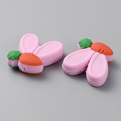 Rabbit Ears with Carrot Food Grade Eco-Friendly Silicone Focal Beads&nbsp;SIL-SZC0003-05I