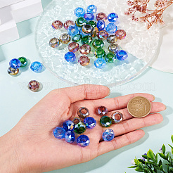 50Pcs 5 Colors Transparent Glass European Beads&nbsp;GPDL-TA0001-05